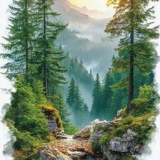 Схема вышивки «горное ущелье»