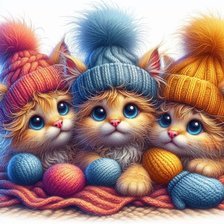 Схема вышивки «котята»