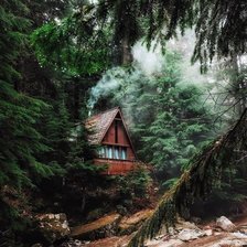 Схема вышивки «Домик в лесу»