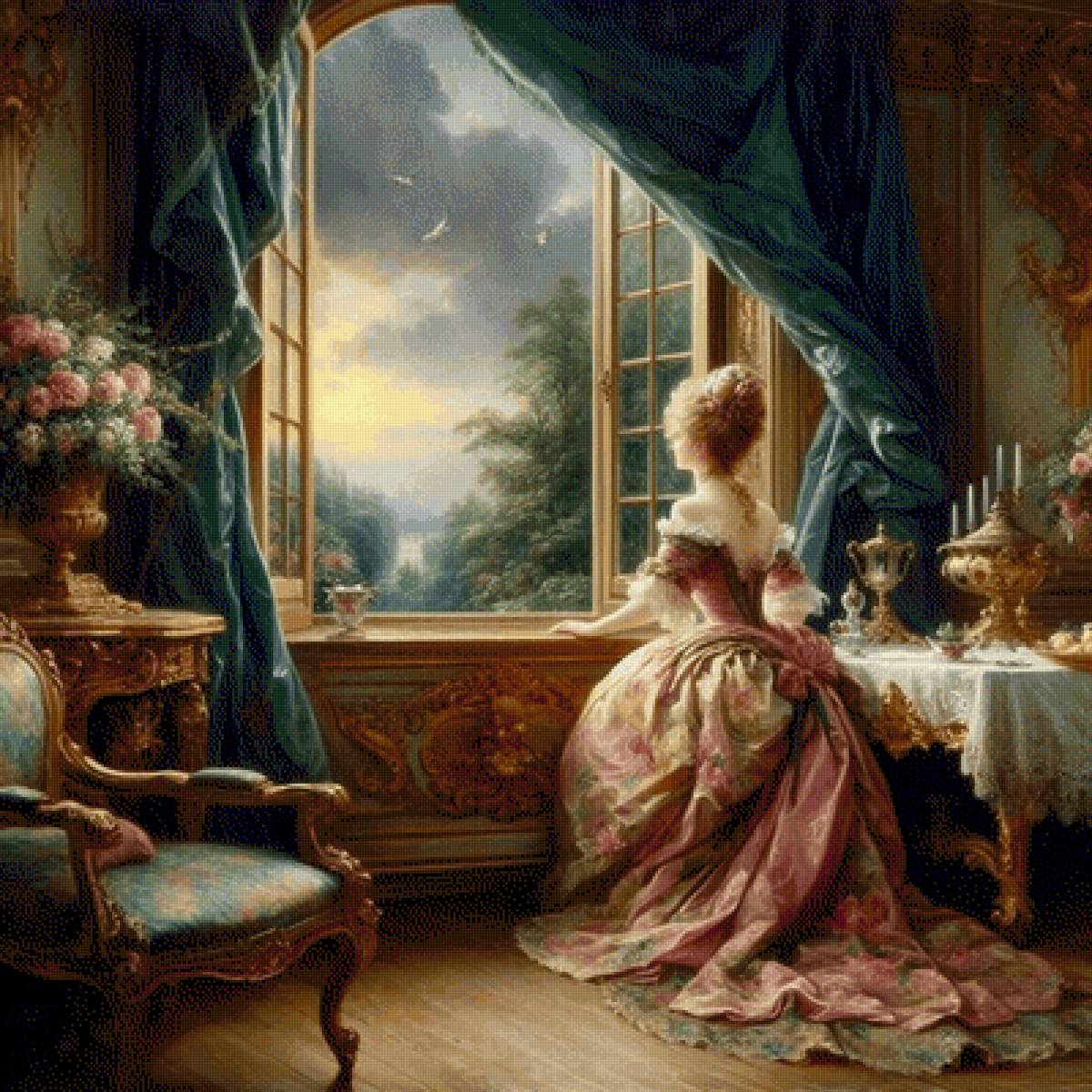 в ожидании - окно девушка - предпросмотр