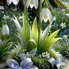 Схема вышивки «Первоцветы»