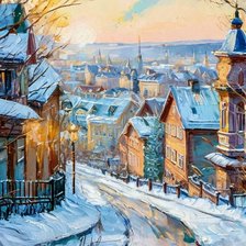 Схема вышивки «Утренний город»