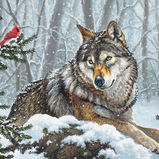 Схема вышивки «Зимние друзья. Абрахам Хантер»