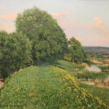 Схема вышивки «Александр Шилов, Майский вечер. Село Уборы»