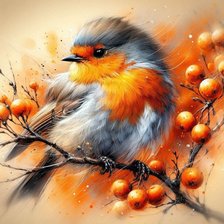 Схема вышивки «птица»