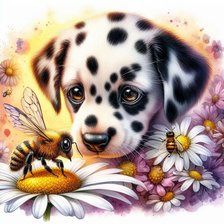 Схема вышивки «щенок»