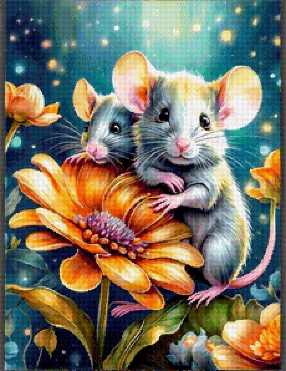 Цветок - мышки - предпросмотр