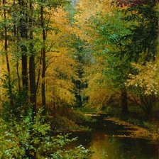 Пруд в лесу. Григорий Мясоедов