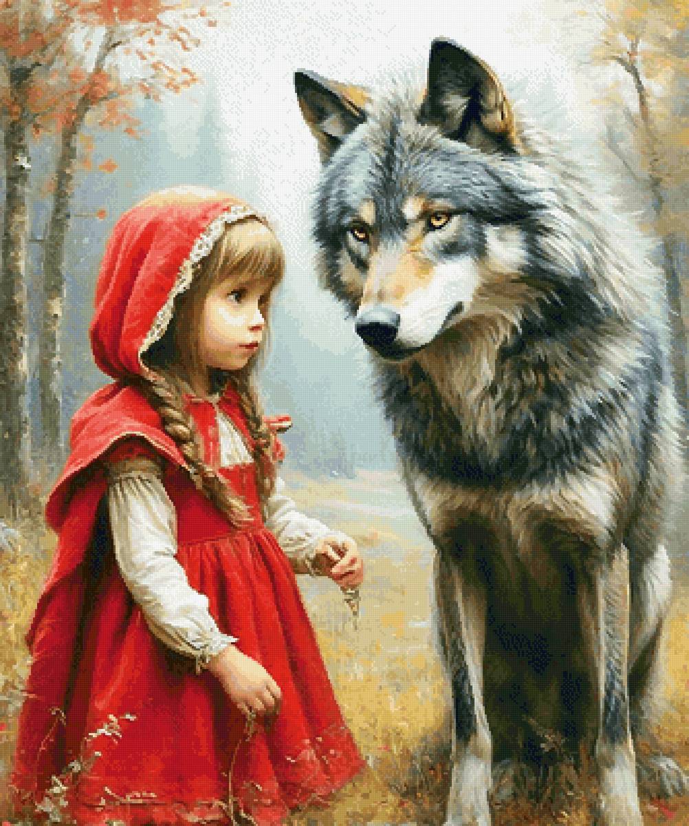 Красная шапочка и серый волк - сказка, девочка, волк - предпросмотр