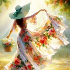 Схема вышивки «Девушка - лето»