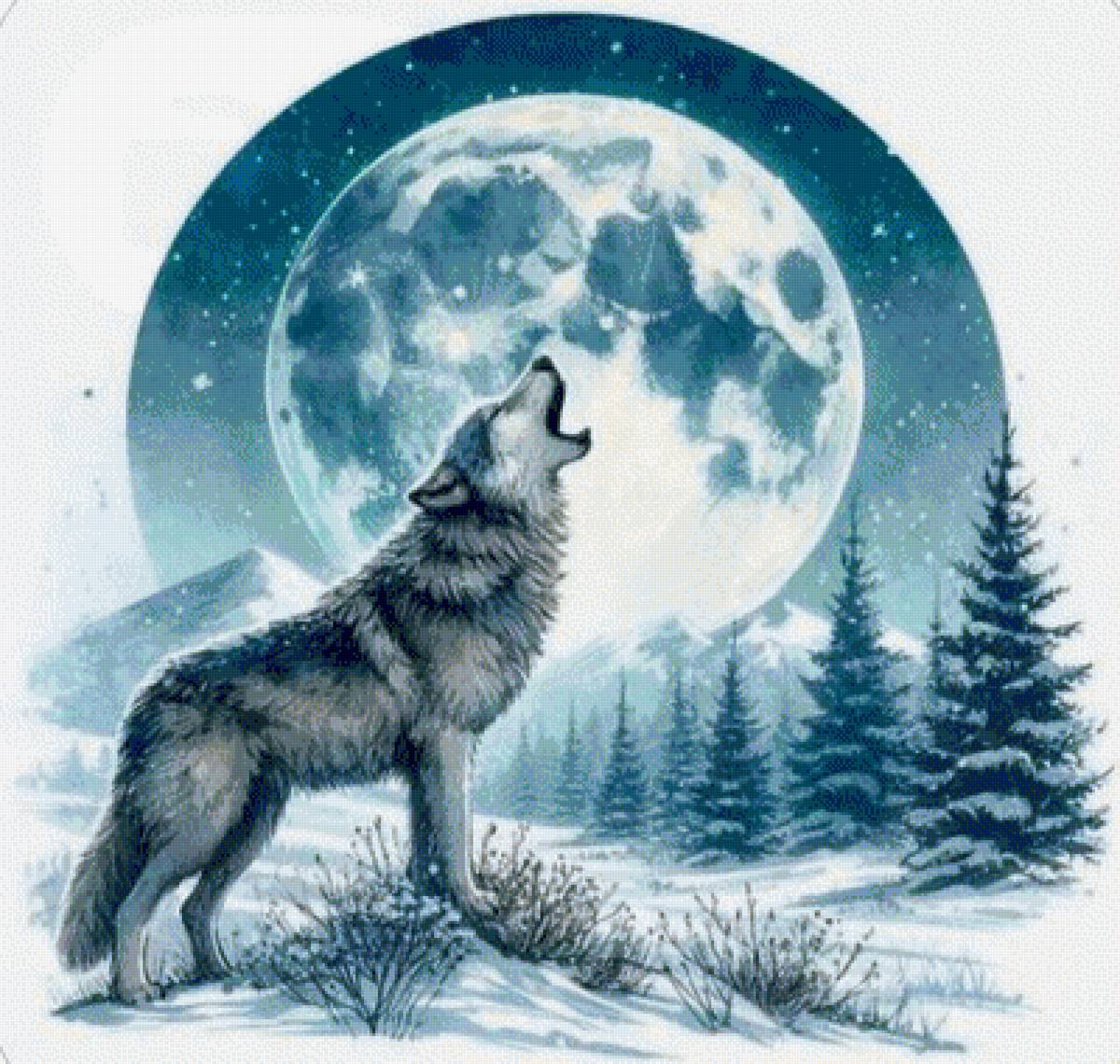 Просто одинокая волчица... - арт - предпросмотр