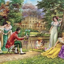 Схема вышивки «Портрет на природе»