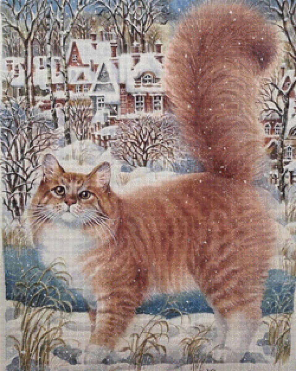 Рыжик 2 - зимний кот, рыжий кот, кот - предпросмотр