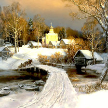 Схема вышивки «Зимний вечер Сатаров»