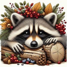 Схема вышивки «енот»