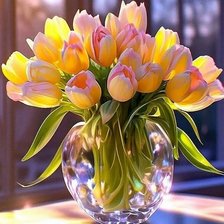 Схема вышивки «Жёлтые тюльпаны»