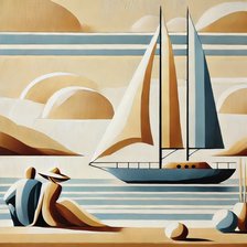 Схема вышивки «Белеет парус...»