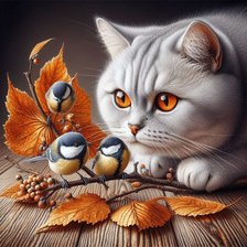 Схема вышивки «кот»