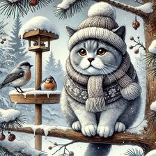 Схема вышивки «кот»