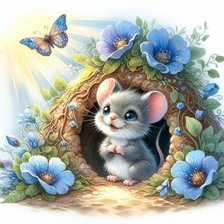 Схема вышивки «Мышонок»