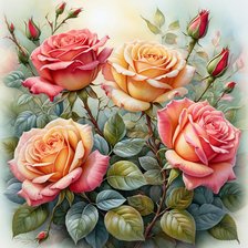 Схема вышивки «розы»