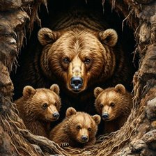 Схема вышивки «медведи»