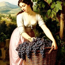 Схема вышивки «Корзина винограда»