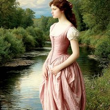 Схема вышивки «Девушка у реки»