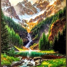 Схема вышивки «Горы»