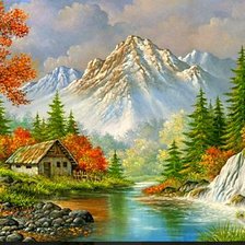 Схема вышивки «Горы»