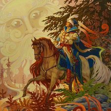 Схема вышивки «Королевич Елисей. Сказка о мёртвой царевне и о семи богатырях.»