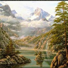 Схема вышивки «Горы»