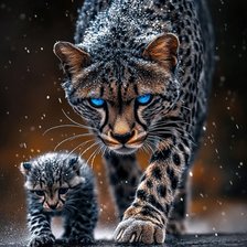 Схема вышивки «леопард»