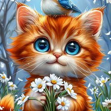 Схема вышивки «котенок»