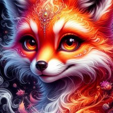 Схема вышивки «лиса»