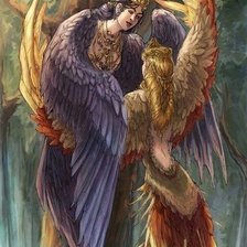 Схема вышивки «Славянская мифология. Сирин / Алконост.»