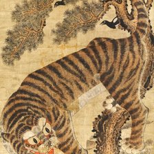 Схема вышивки «Тигр и сорока»