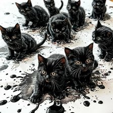 Схема вышивки «Чернильные котята»