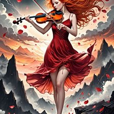 Схема вышивки «скрипачка»