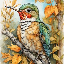 Схема вышивки «птица»