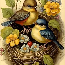 Схема вышивки «птицы»