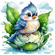 Схема вышивки «птица»