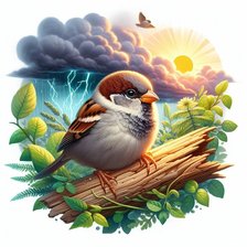 Схема вышивки «воробей»