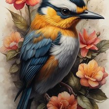 Схема вышивки «птица»