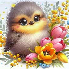 Схема вышивки «Милая птичка»