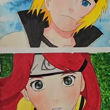 Схема вышивки «Минато и кушина»