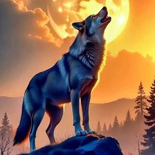 Схема вышивки «Волк»