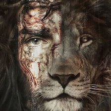 Схема вышивки «Иисус. Агнец и Лев»