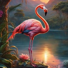 Схема вышивки «Фламинго»