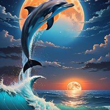 Схема вышивки «дельфин»